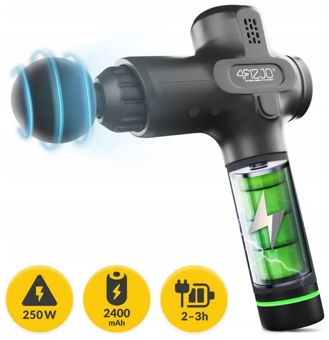 Ручний перкусійний масажер 4FIZJO Massage Gun PRO+ 250 Вт масажний пістолет (P-5907739311139)