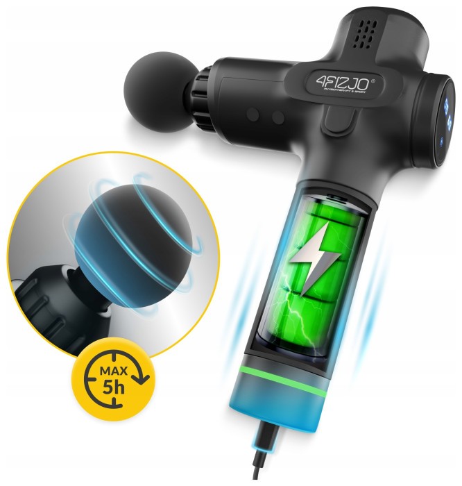 Ручний перкусійний масажер 4FIZJO Massage Gun PRO+ 250 Вт масажний пістолет (P-5907739311139)