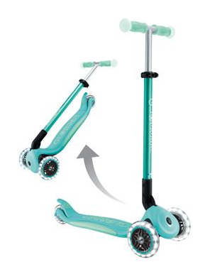 Самокат GLOBBER серії ELITE м'ятний, світиться в темряві, колеса з підсвіткою, до 50кг, 3+