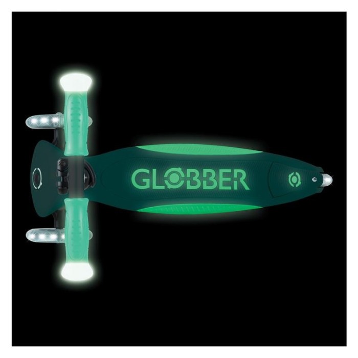 Самокат GLOBBER серії ELITE м'ятний, світиться в темряві, колеса з підсвіткою, до 50кг, 3+, укр, укр