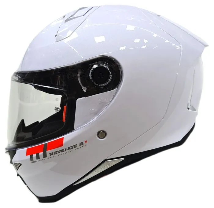 Мотошолом MT Revenge 2 S Solid Gloss White XS