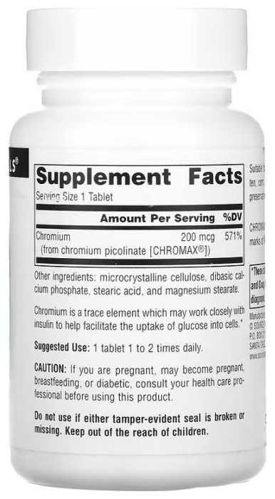 Chromium Picolinate 200 mcg, Yeast Free - 240 tabs