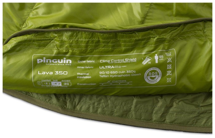 Спальный мешок Pinguin Lava 350 (2/-4°C), 195 см - Left Zip, Blue
