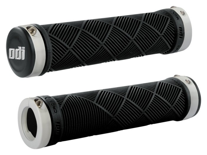 Грипсы ODI Cross Trainer MTB Lock-On Bonus Pack Black w/White Clamps (черные с белыми замками)