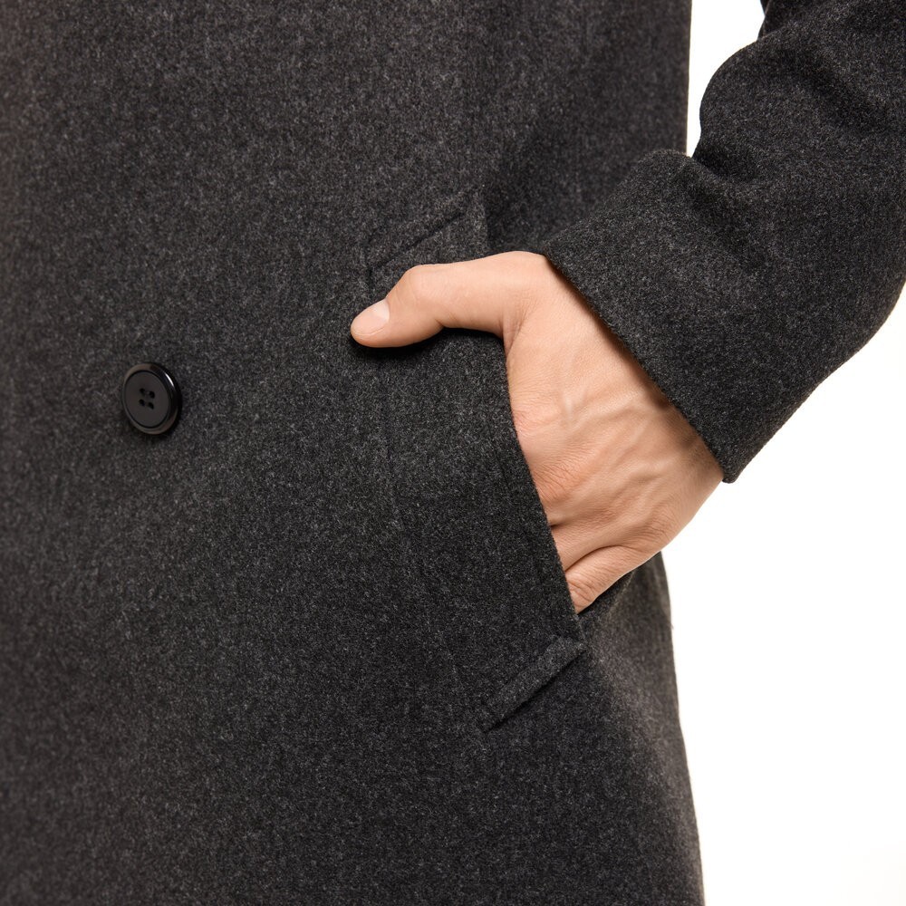 Чоловіче пальто Pobedov Greyford. Пальто демісезонне сіре для чоловіків із вовни, укр, укр