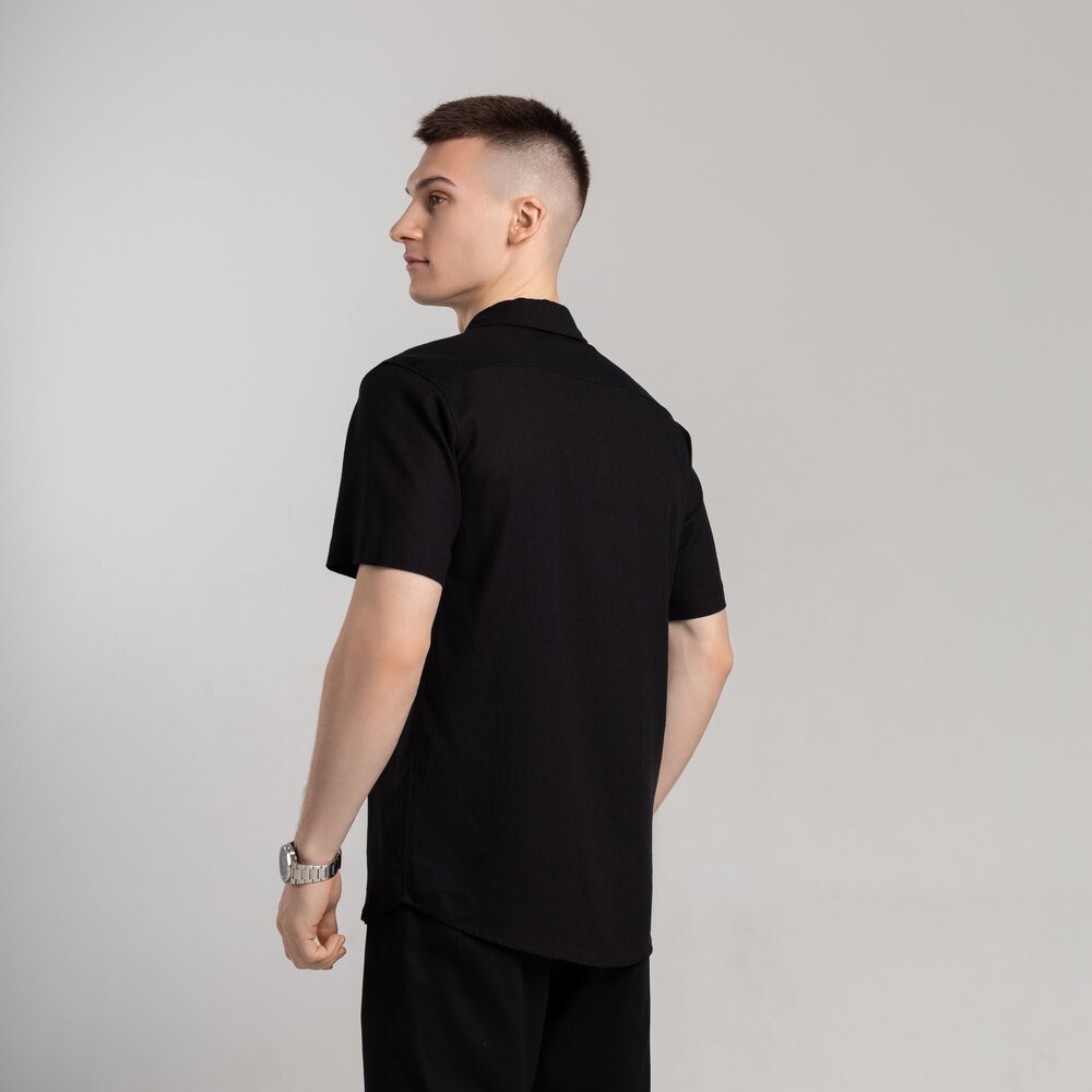 Чоловіча сорочка з коротким рукавом чорна Pobedov Marsel, укр, укр