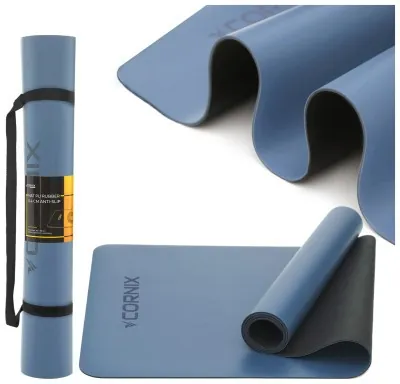 Коврики спортивные Cornix PU 183 x 68 x 0.4 см для йоги и фитнеса XR-0319 Blue