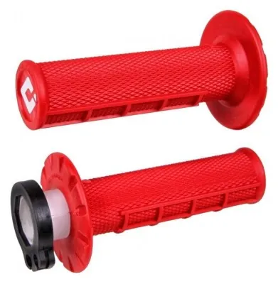 Мото грипсы ODI HALF-WAFFLE MX V2 Lock-On Red