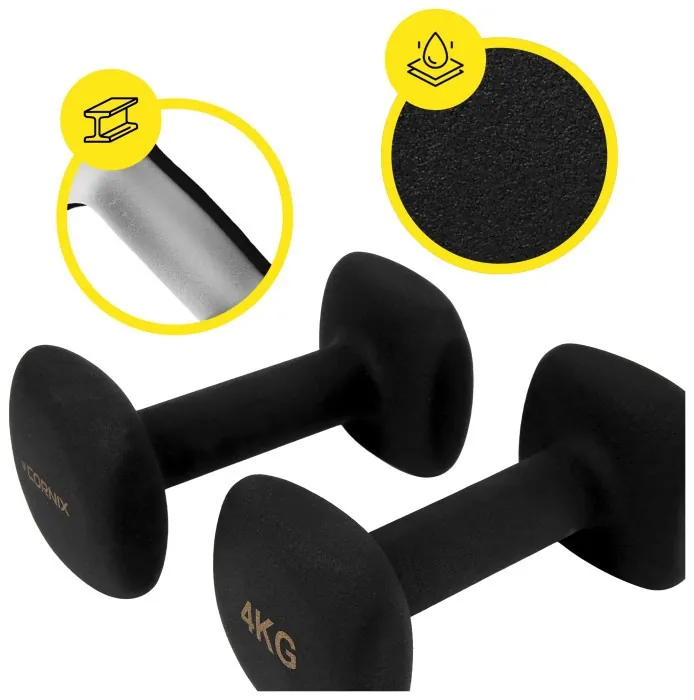Гантелі вінілові Cornix Square 2 x 4 кг XR-0409 Black