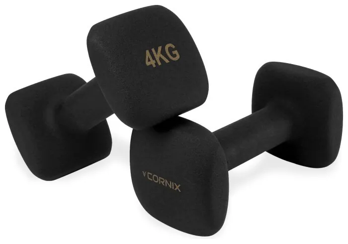 Гантелі вінілові Cornix Square 2 x 4 кг XR-0409 Black