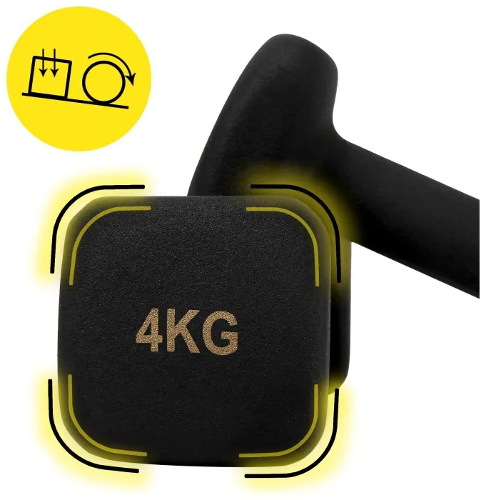 Гантелі вінілові Cornix Square 2 x 4 кг XR-0409 Black