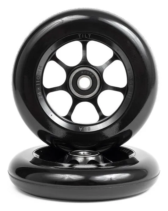 Колеса для трюкового самокату Tilt Stage III Durare Spoked Pro 110mm - Black (FRD.039428)