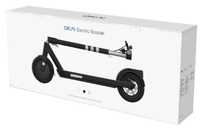 Електросамокат OKAI ES10-NEON Lite White 9", 300(600)W, 7.8Ah, 30km, 25km\h, 20%, NFC, App, 15kg