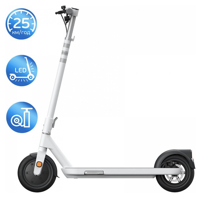 Електросамокат OKAI ES10-NEON Lite White 9", 300(600)W, 7.8Ah, 30km, 25km\h, 20%, NFC, App, 15kg