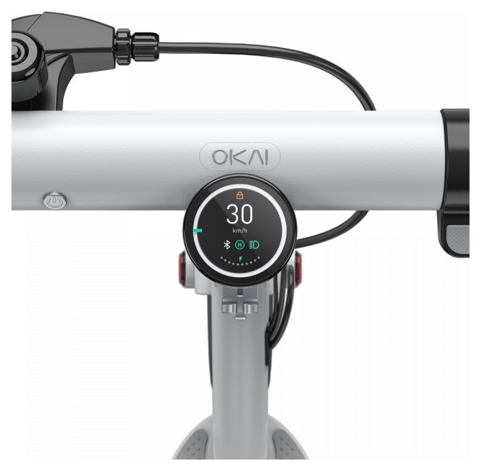 Електросамокат OKAI ES10-NEON Lite White 9", 300(600)W, 7.8Ah, 30km, 25km\h, 20%, NFC, App, 15kg