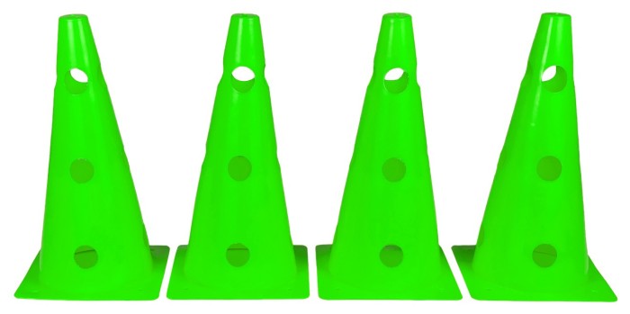 Конусы-фишки спортивные EasyFit 31 см (набор из 4 штук) зеленые