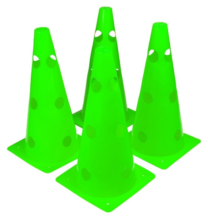 Конусы-фишки спортивные EasyFit 31 см (набор из 4 штук) зеленые