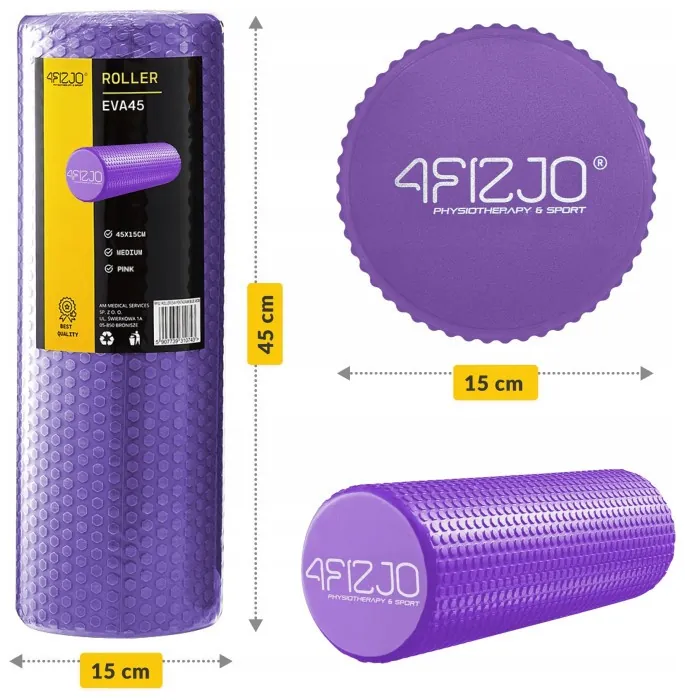 Массажный ролик 4FIZJO CARE+ EVA 45 x 15 см (валик, роллер) Purple (P-5907739314376)