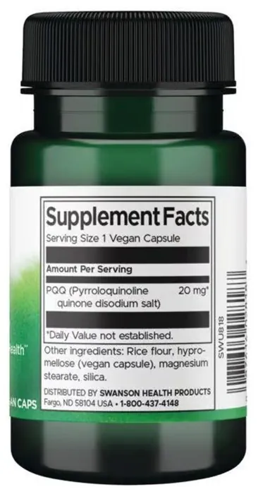PQQ Pyrroloquinoline Quinone 20mg - 30 vcaps
