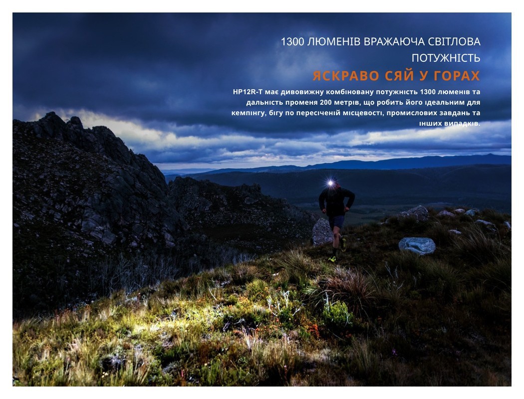 Ліхтар налобний Fenix HP12R-TB чорний