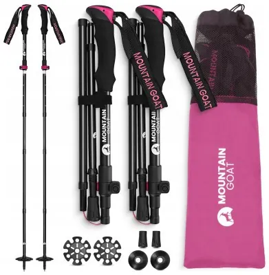 Трекінгові палиці Mountain Goat Pro+ 43-130 см Black/Pink (P-5905973404662)