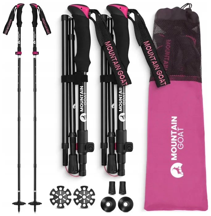 Трекинговые палки Mountain Goat Pro+ 43-130 см Black/Pink (P-5905973404662)