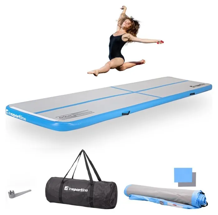 Надувной коврик inSPORTline Airstunt 400x100x10 см, синий