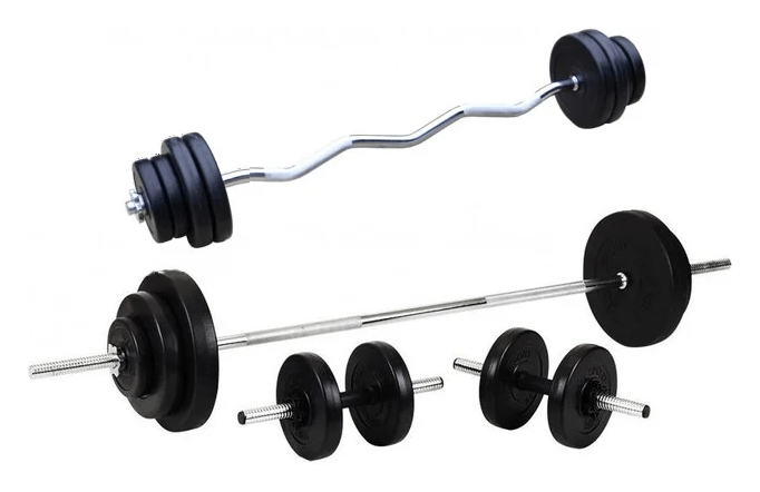 Штанга+гантели RN-Sport на 80 кг. 4 грифа + блины. Перчатки в подарок!