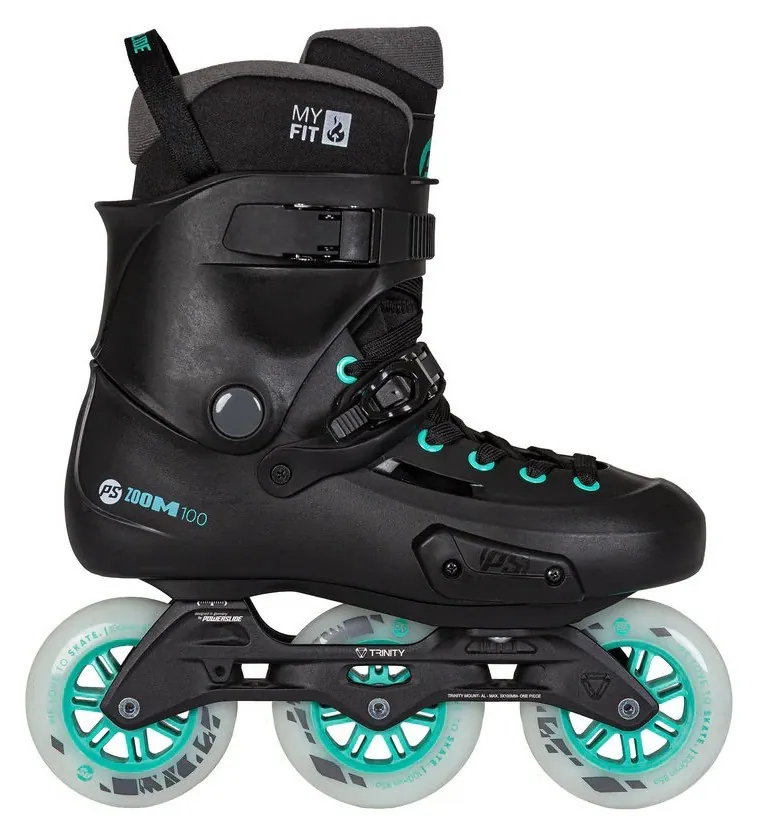 Фріскейт ролики POWERSLIDE ( 908491 ) Zoom Pro 100 Black Mint 2026 (Чорний, 44,0-45,0)
