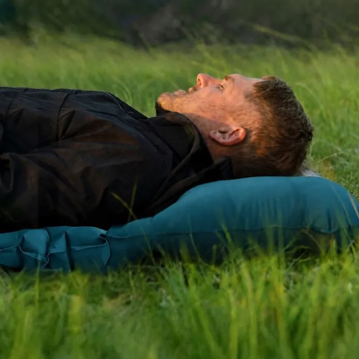 Матрац туристичний надувний одномісний Naturehike CNK2550WS019, 200x60x9.5 см, синій, прямокутний із мішком для надування