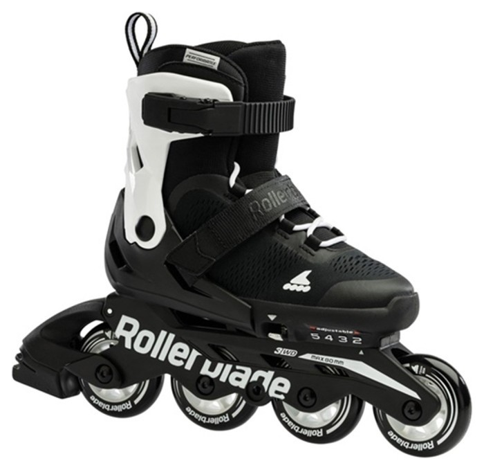 Комплект роликові ковзани Rollerblade Microblade Black White + захист