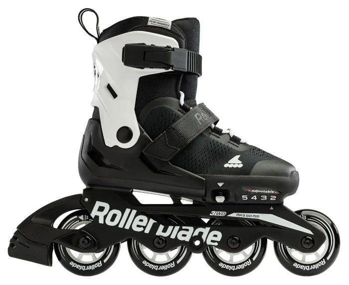 Комплект роликові ковзани Rollerblade Microblade Black White + захист, укр, укр
