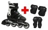 Комплект роликовые коньки Rollerblade Microblade Black White + защита