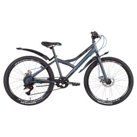 Велосипед 24&quot; Discovery FLINT DD 2022 (серо-синий (м)) 