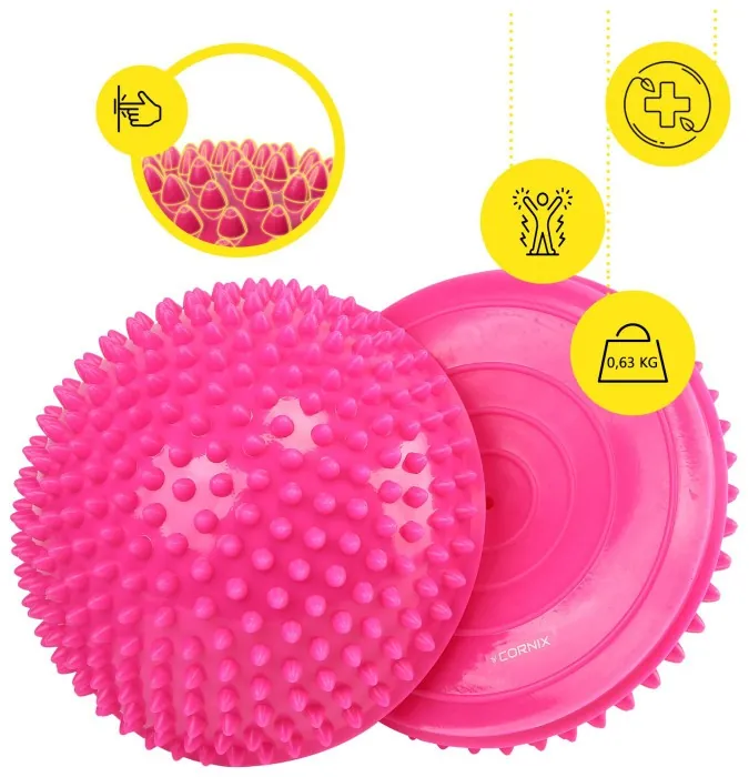 Півсфера масажна балансувальна Cornix Balance Pods 16 см 2 шт масажер для ніг, стоп XR-0533 Pink