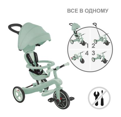 Велосипед дитячий GLOBBER серії EXPLORER TRIKE 4в1, фісташковий, до 20кг, 3 колеса