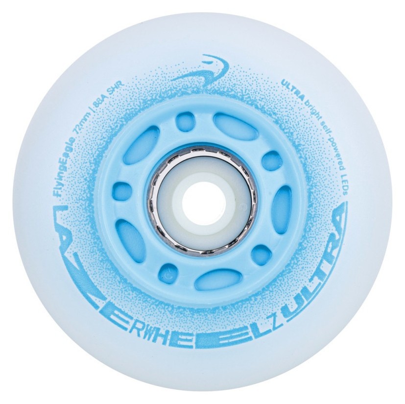 Светящиеся колеса для роликов Flying Eagle Lazerwheelz Ultra 88A 4 шт синие 72 мм