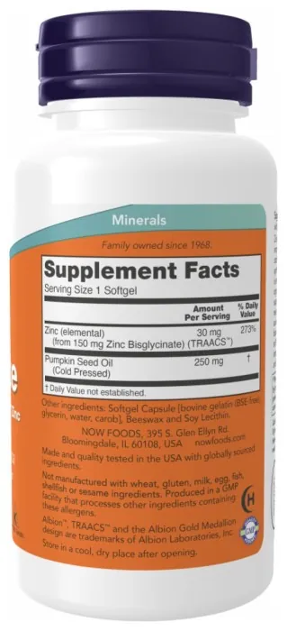 Zinc Glycinate 30mg - 120 sgels