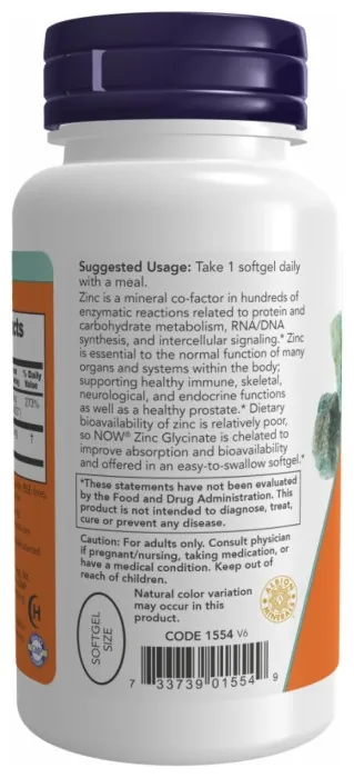 Zinc Glycinate 30mg - 120 sgels