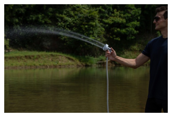 Душ портативний з насосом на акумуляторі Flextail Max Shower, білий, укр, укр