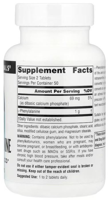 L-Phenylalanine 500mg - 100 tabs