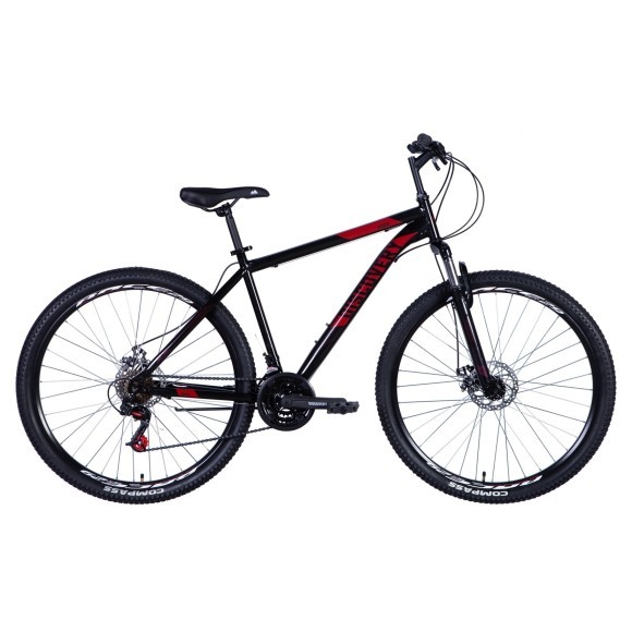Велосипед 29" Discovery RIDER 2024 (черно-красный)