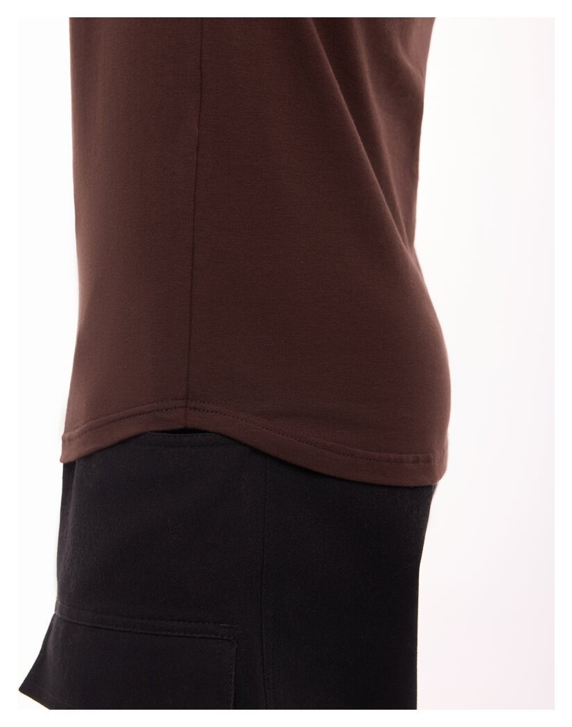 Шоколадный мужской лонгсов Pobedov Dune. Черная мужская кофта из кулира