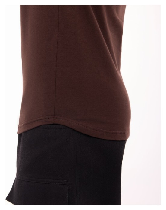 Шоколадний чоловічий лонгсів Pobedov Dune. Чорна чоловіча кофта з куліру, укр, укр