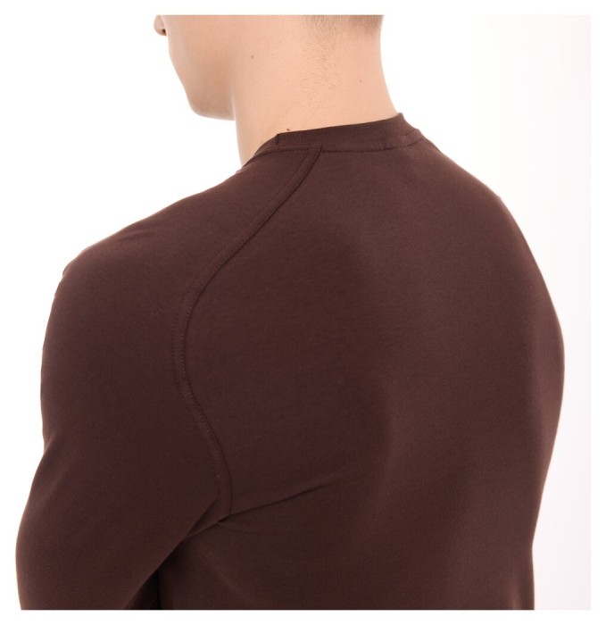 Шоколадний чоловічий лонгсів Pobedov Dune. Чорна чоловіча кофта з куліру, укр, укр