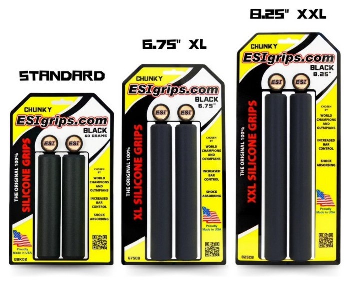 Гріпси ESI XL 6.75" Chunky Black (чорні)