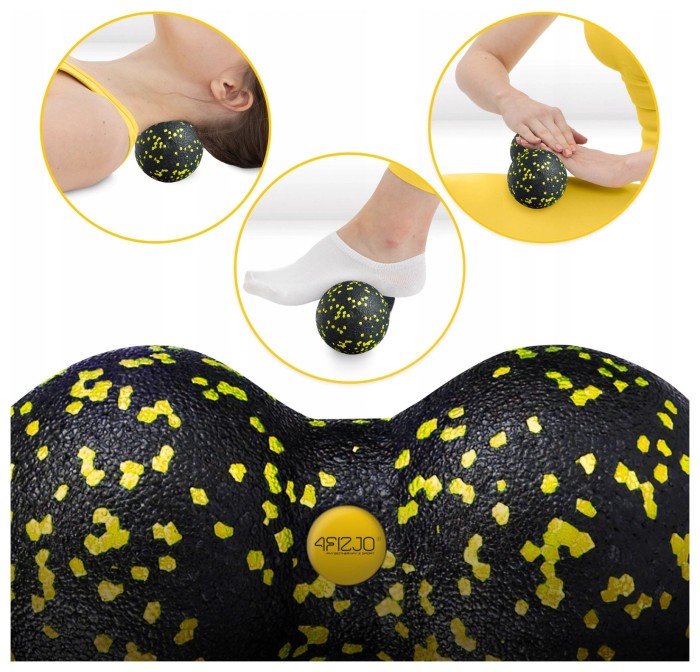 Масажний м'яч подвійний 4FIZJO EPP DuoBall 08 Black/Yellow (P-5907222931301)