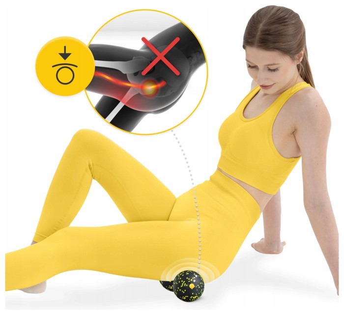 Масажний м'яч подвійний 4FIZJO EPP DuoBall 08 Black/Yellow (P-5907222931301)
