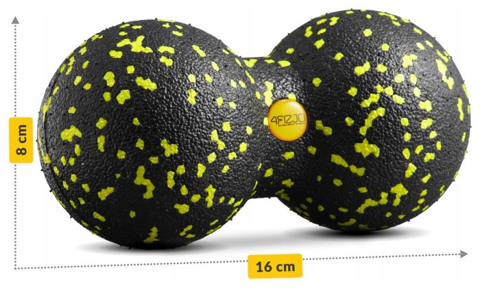 Масажний м'яч подвійний 4FIZJO EPP DuoBall 08 Black/Yellow (P-5907222931301)