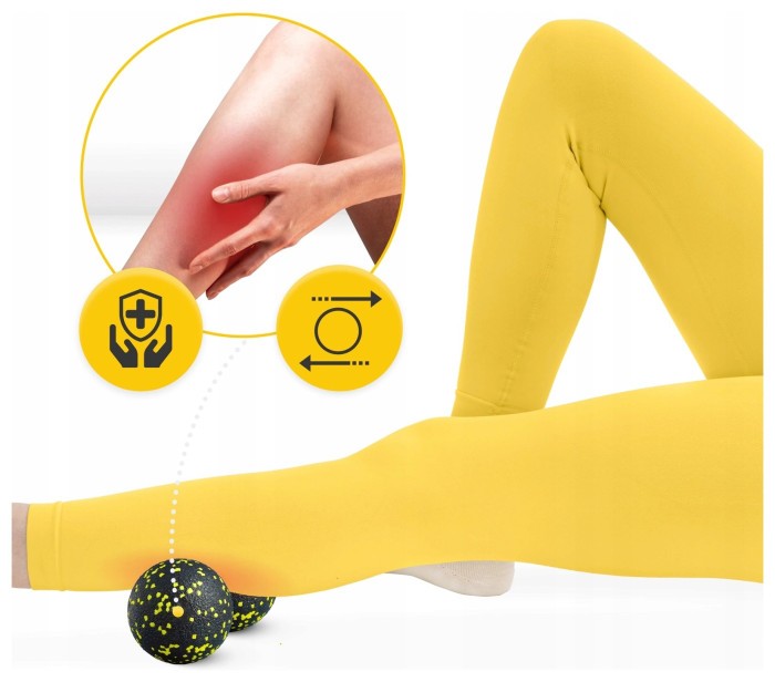 Масажний м'яч подвійний 4FIZJO EPP DuoBall 08 Black/Yellow (P-5907222931301)